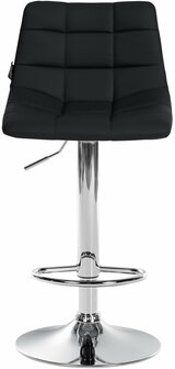 2-delige set barstoelen Jirra kunstleer chroom, Zwart