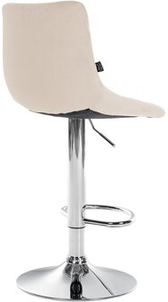 2-delige set barkruk Jirra fluweel chroom, Creme