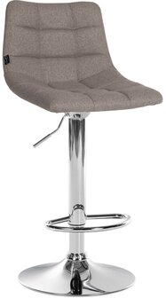 2-delige set barkruk Jirra Stof chroom, Grijs
