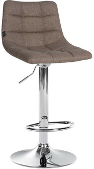 2-delige set barstoelen Jirra stof chroom, Taupe