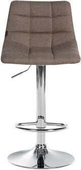 2-delige set barstoelen Jirra stof chroom, Taupe