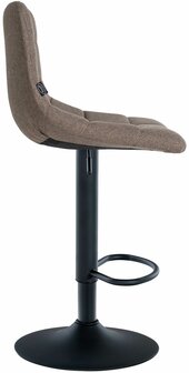 2-delige set barkruk Jirra stof zwart, Taupe
