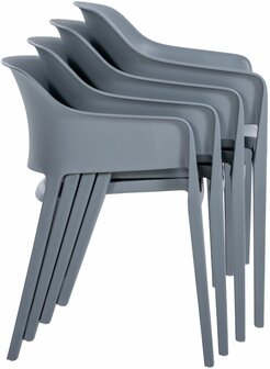 2-delige set stapelstoelen Paeblu, Grijs