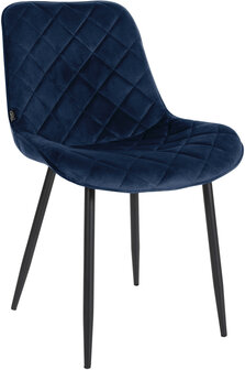 4-delige set stoelen Sprengs Velvet, Blauw