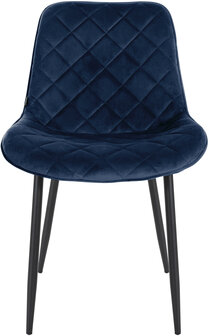4-delige set stoelen Sprengs Velvet, Blauw