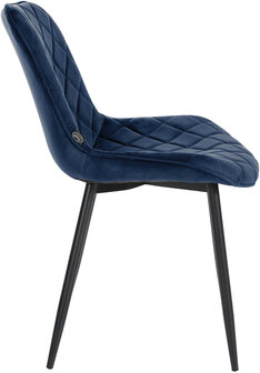 4-delige set stoelen Sprengs Velvet, Blauw