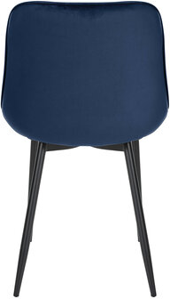 4-delige set stoelen Sprengs Velvet, Blauw
