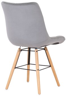 2-delige set stoelen Line fluweel, Grijs