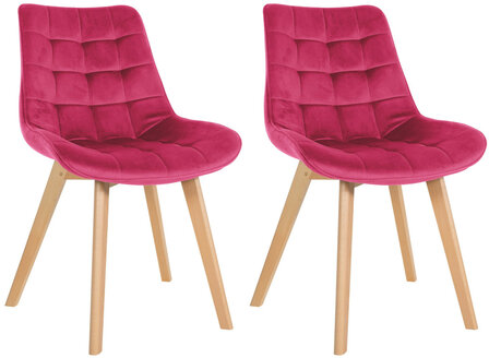 2-delige set stoelen Briik fluweel, Rood