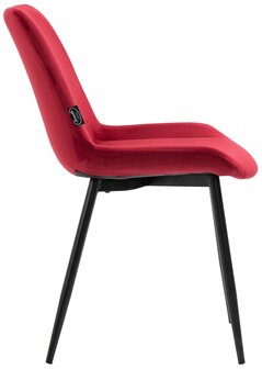 4-delige set eetkamerstoelen Vactiroi fluweel, Rood