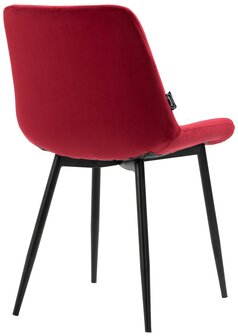 4-delige set eetkamerstoelen Vactiroi fluweel, Rood