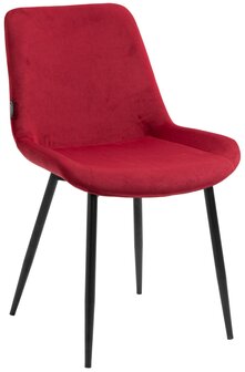 2-delige set eetkamerstoelen Vactiroi fluweel, Rood