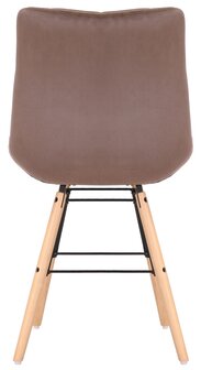 2-delige set stoelen Line fluweel, Bruin
