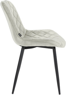 4-delige set stoelen Sprengs Fluweel, Creme