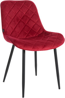 4-delige set stoelen Sprengs Fluweel, Rood