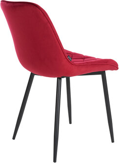 4-delige set stoelen Sprengs Fluweel, Rood