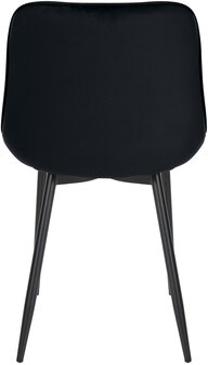 4-delige set stoelen Sprengs Fluweel, Zwart