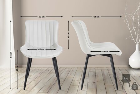 2-delige set stoelen Lorga kunstleer, Wit