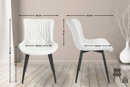 2-delige set stoelen Brida kunstleer, Wit