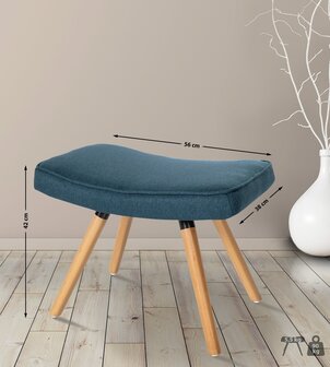 Voetenbank Girdang Stof, Blauw
