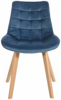 2-delige set stoelen Briik fluweel, Blauw