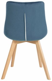 2-delige set stoelen Briik fluweel, Blauw