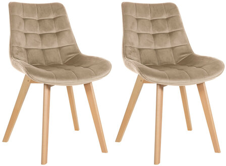 2-delige set stoelen Briik fluweel, Bruin