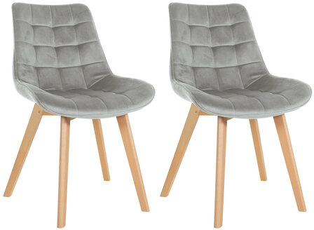 2-delige set stoelen Briik fluweel, Grijs
