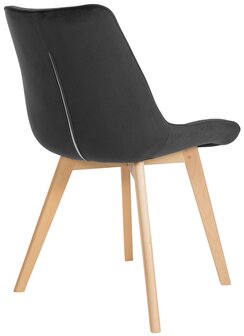 2-delige set stoelen Briik fluweel, Zwart