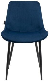 4-delige set eetkamerstoelen Vactiroi fluweel, Blauw