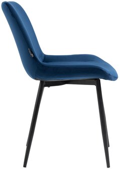 4-delige set eetkamerstoelen Vactiroi fluweel, Blauw