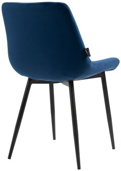 4-delige set eetkamerstoelen Vactiroi fluweel, Blauw