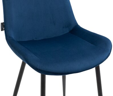 2-delige set eetkamerstoelen Vactiroi fluweel, Blauw