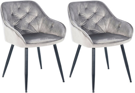 Set van 2 eetkamerstoelen Cissas, Grijs
