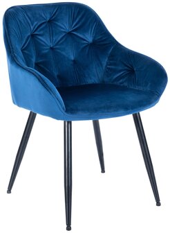 2-delige set eetkamerstoelen Cissas, Blauw