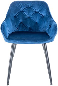 2-delige set eetkamerstoelen Cissas, Blauw