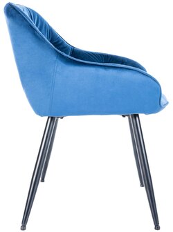 2-delige set eetkamerstoelen Cissas, Blauw