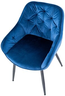 2-delige set eetkamerstoelen Cissas, Blauw