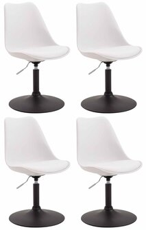 4-delige set eetkamerstoelen Miverack B kunststof, Wit