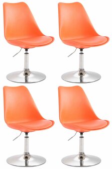 4-delige set eetkamerstoelen Miverack C kunststof, Oranje