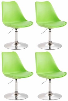 4-delige set eetkamerstoelen Miverack C kunststof, Groen