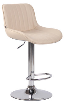 2-delige set barstoelen Lintine kunstleer chroom, Creme