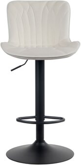 Barstoel Lunis Fluweel, Creme