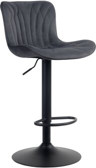 Barstoel Lunis Fluweel, Zwart