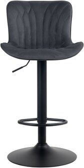 Barstoel Lunis Fluweel, Zwart