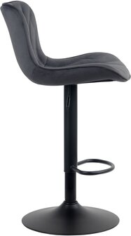 Barstoel Lunis Fluweel, Zwart