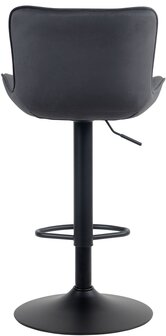 Barstoel Lunis Fluweel, Zwart