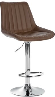 Barstoel Tino Kunstleer chroom, Bruin