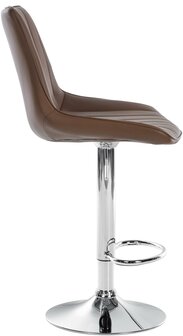 Barstoel Tino Kunstleer chroom, Bruin