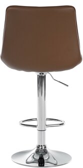 Barstoel Tino Kunstleer chroom, Bruin